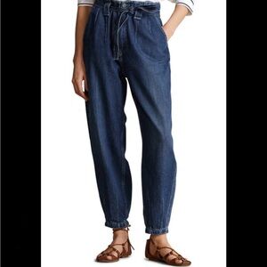 Polo Ralph Lauren Belted Denim Jogger Pants, size 24